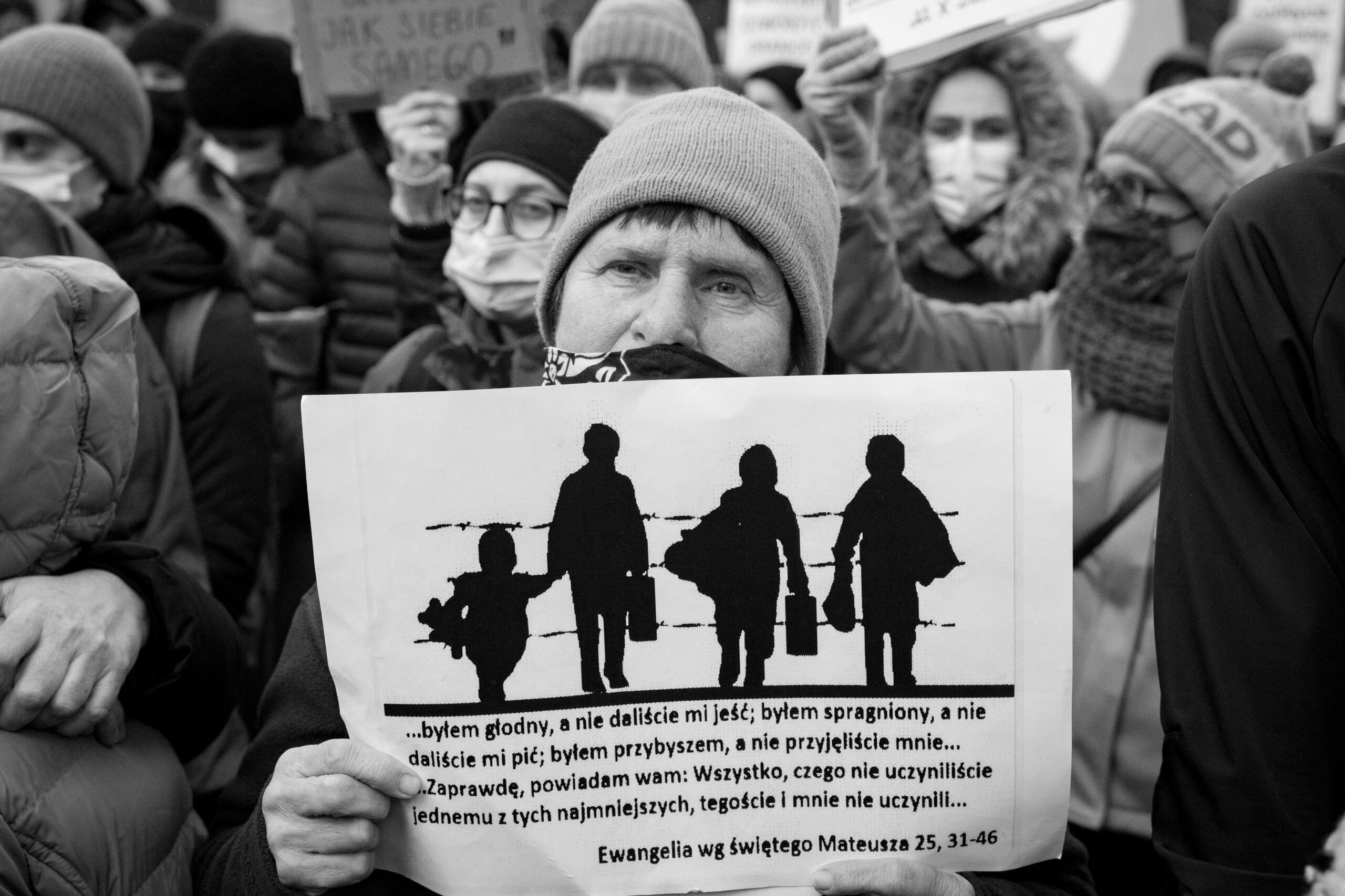 Michałowo, 23.10.2021. Miejsce dzieci nie jest w lesie – protest