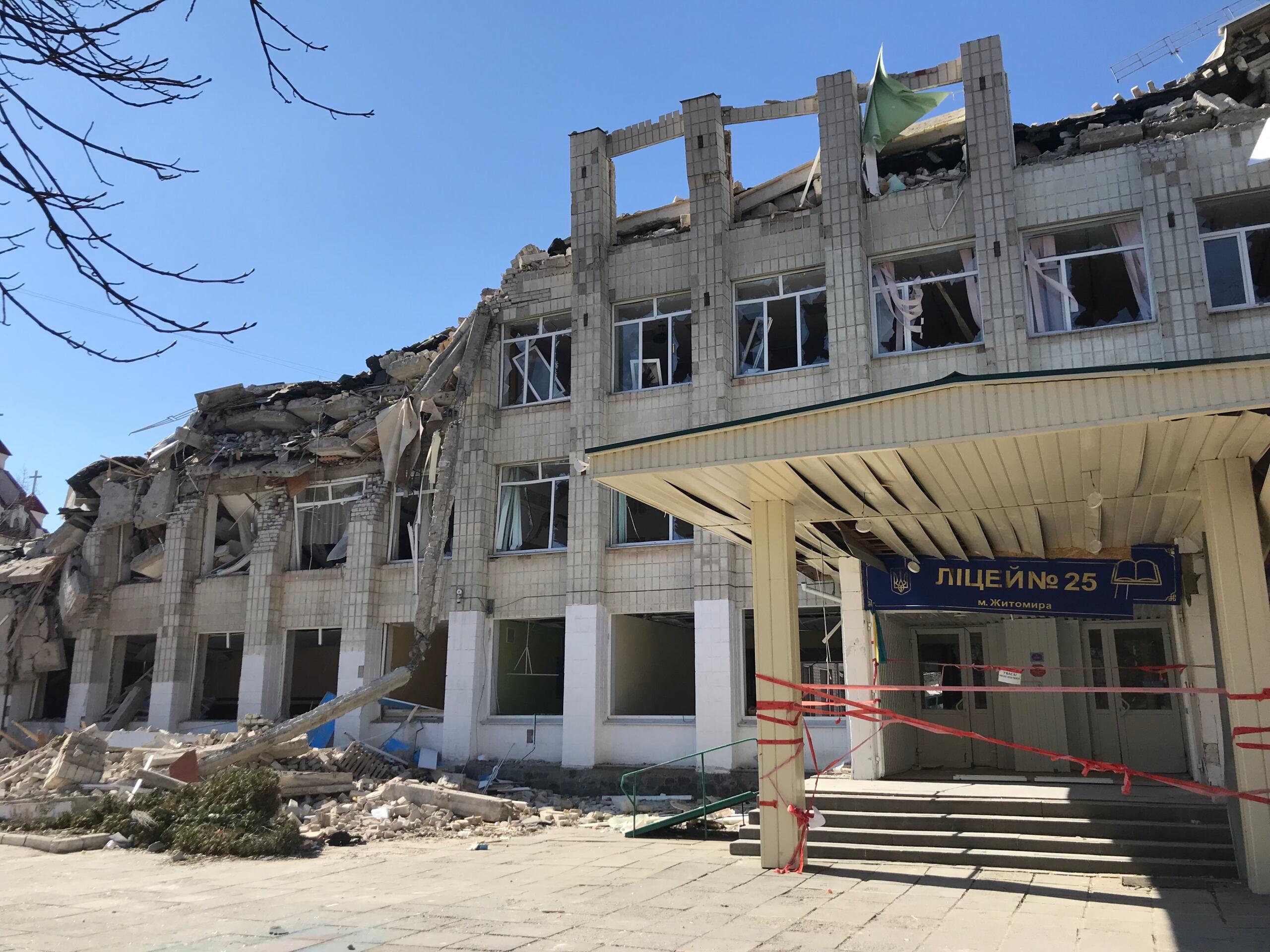 Napaść Rosji na Ukrainę. Zniszczenia w Żytomierzu