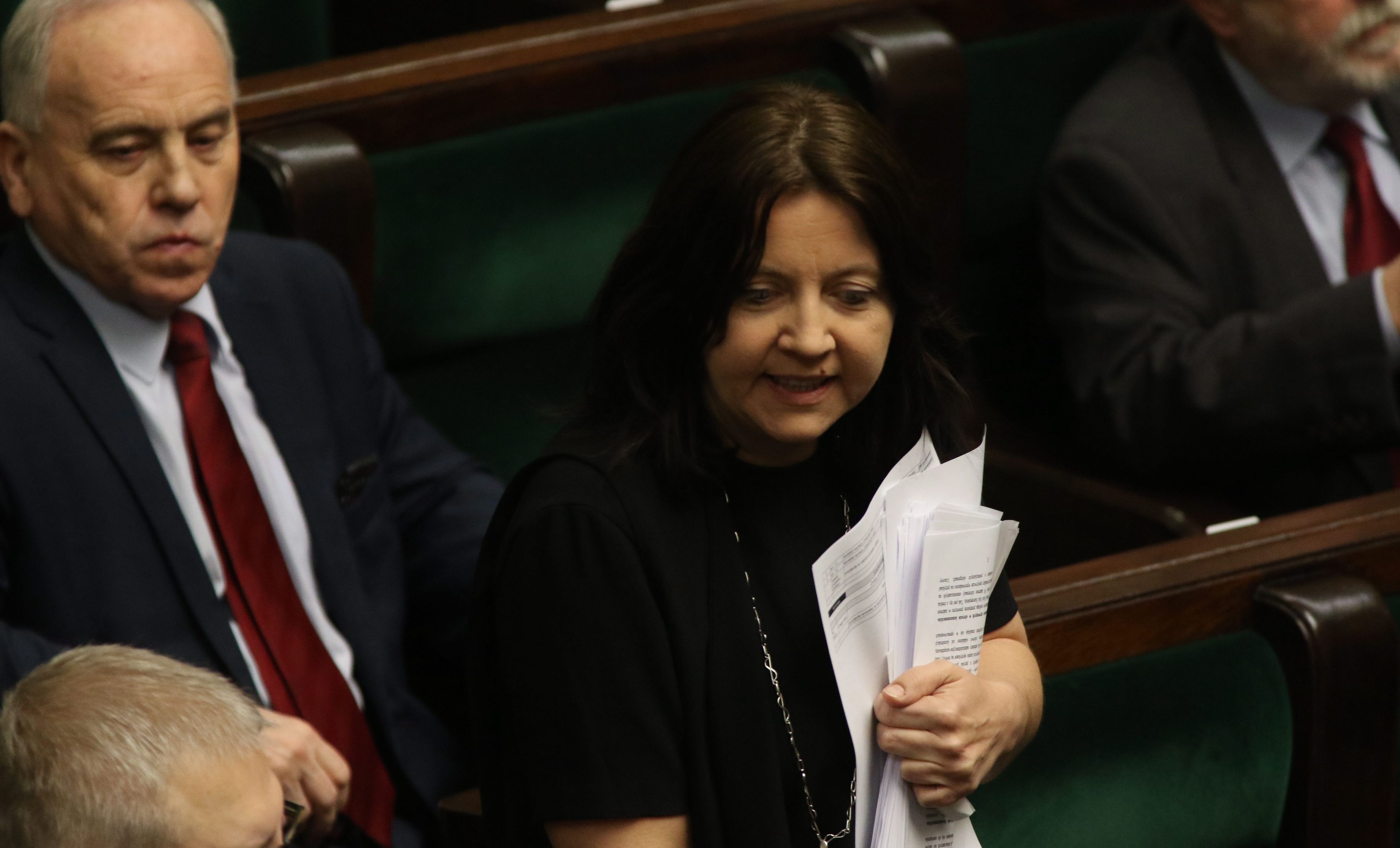 11.03.2016 Warszawa , Sejm . Poslanka PiS , byla dziennikarka Joanna Lichocka podczas glosowan .
Fot . Slawomir Kaminski / Agencja Gazeta