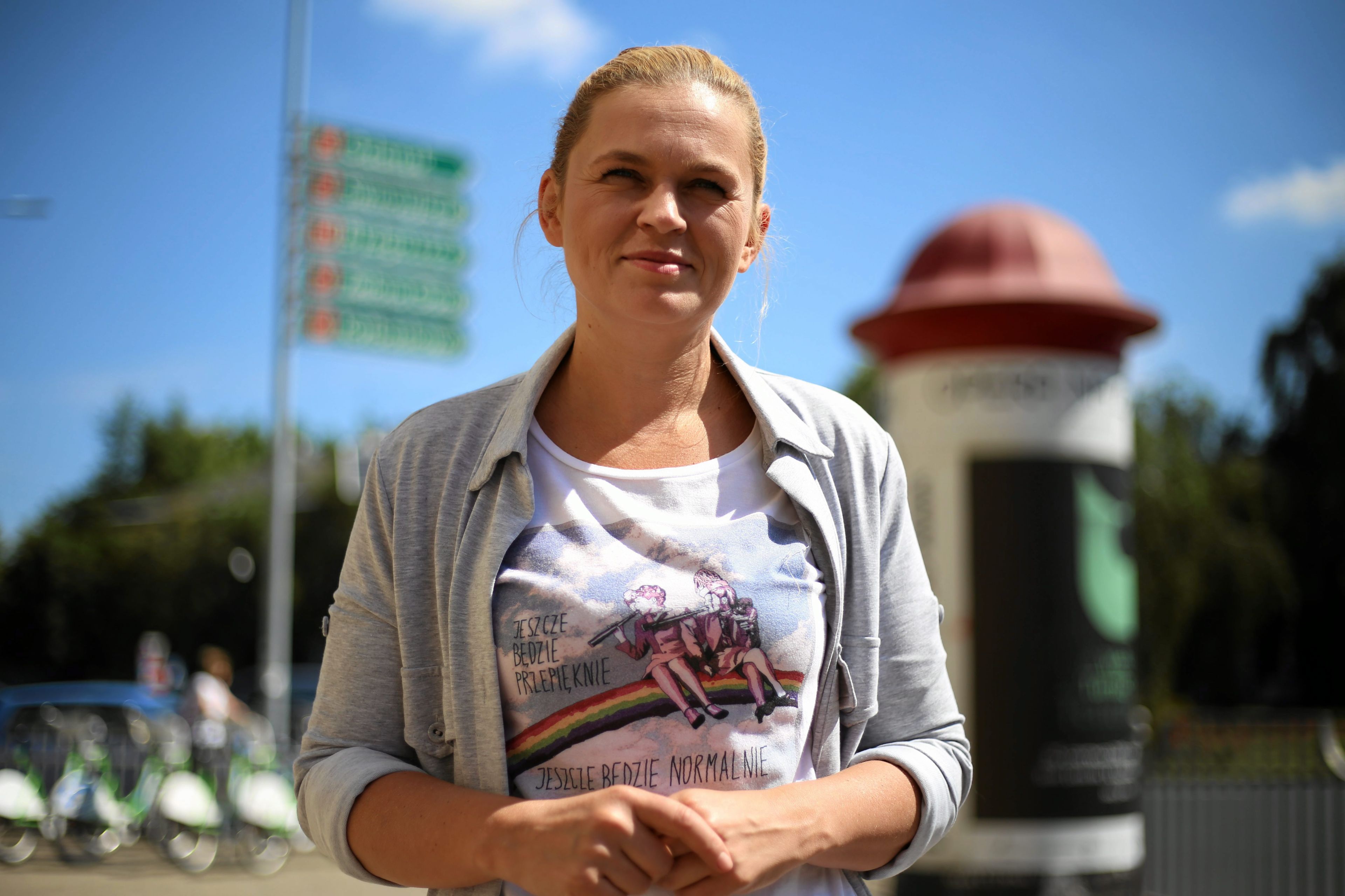 22.06.2016 Szczecin . Liderka obywatelskiego komitetu " Ratujmy kobiety " Barbara Nowacka podczas wizyty w Szczecinie .
Fot. Cezary Aszkielowicz / Agencja Gazeta