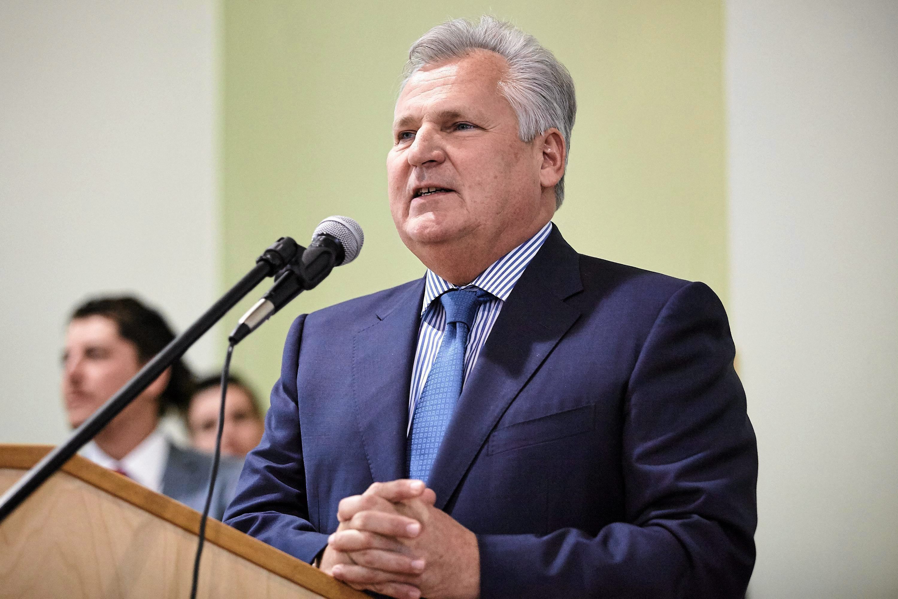 16.05.2016 Sopot , Wydzial Ekonomiczny Uniwersytetu Gdanskiego . Byly Prezydent RP Aleksander Kwasniewski podczas obchodow Dnia Europy pt . " Europa w obliczu aktualnych wyzwan " .
Fot. Jan Rusek / Agencja Gazeta
