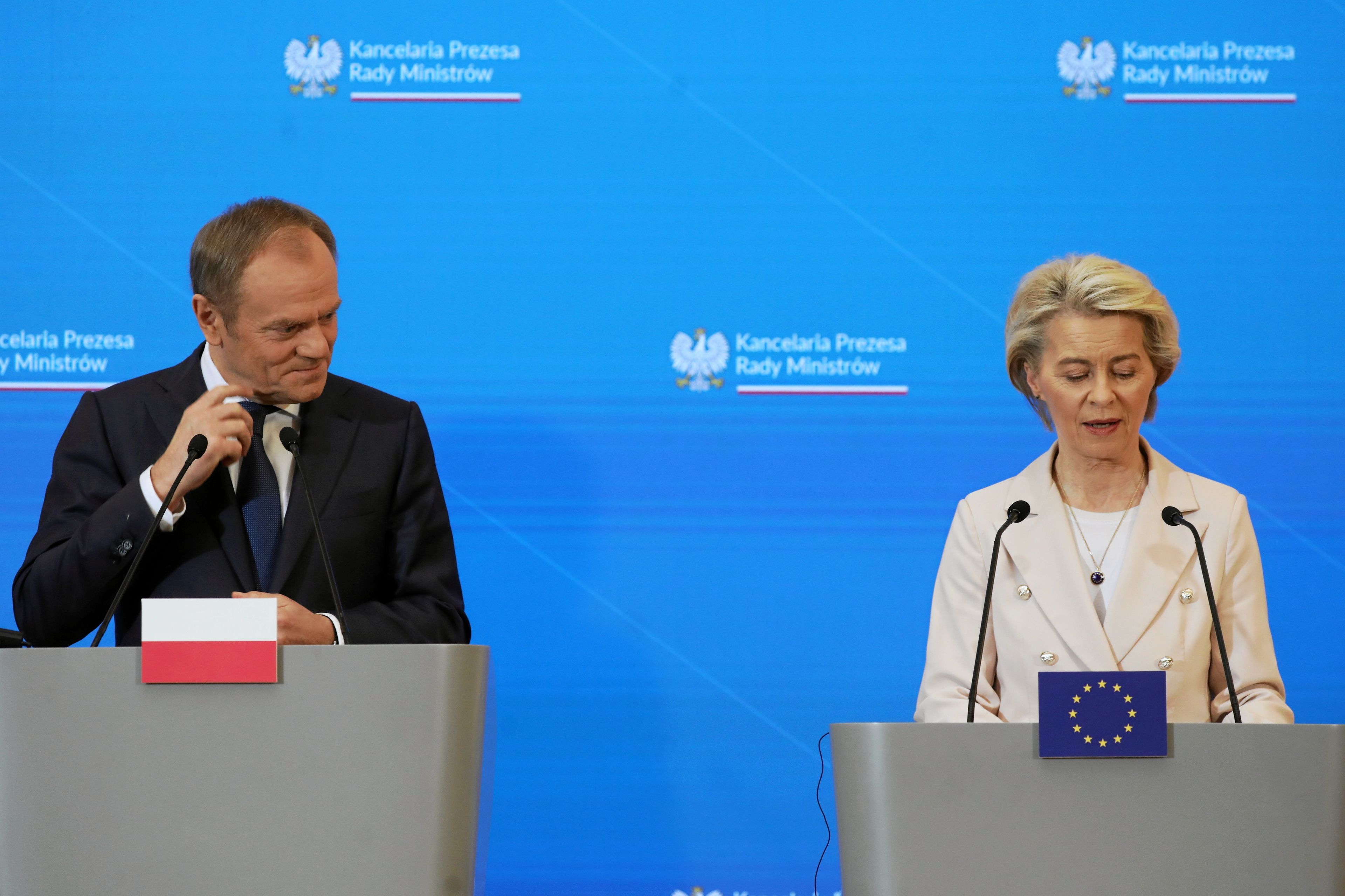 Donald Tusk i Ursula von der Leyen