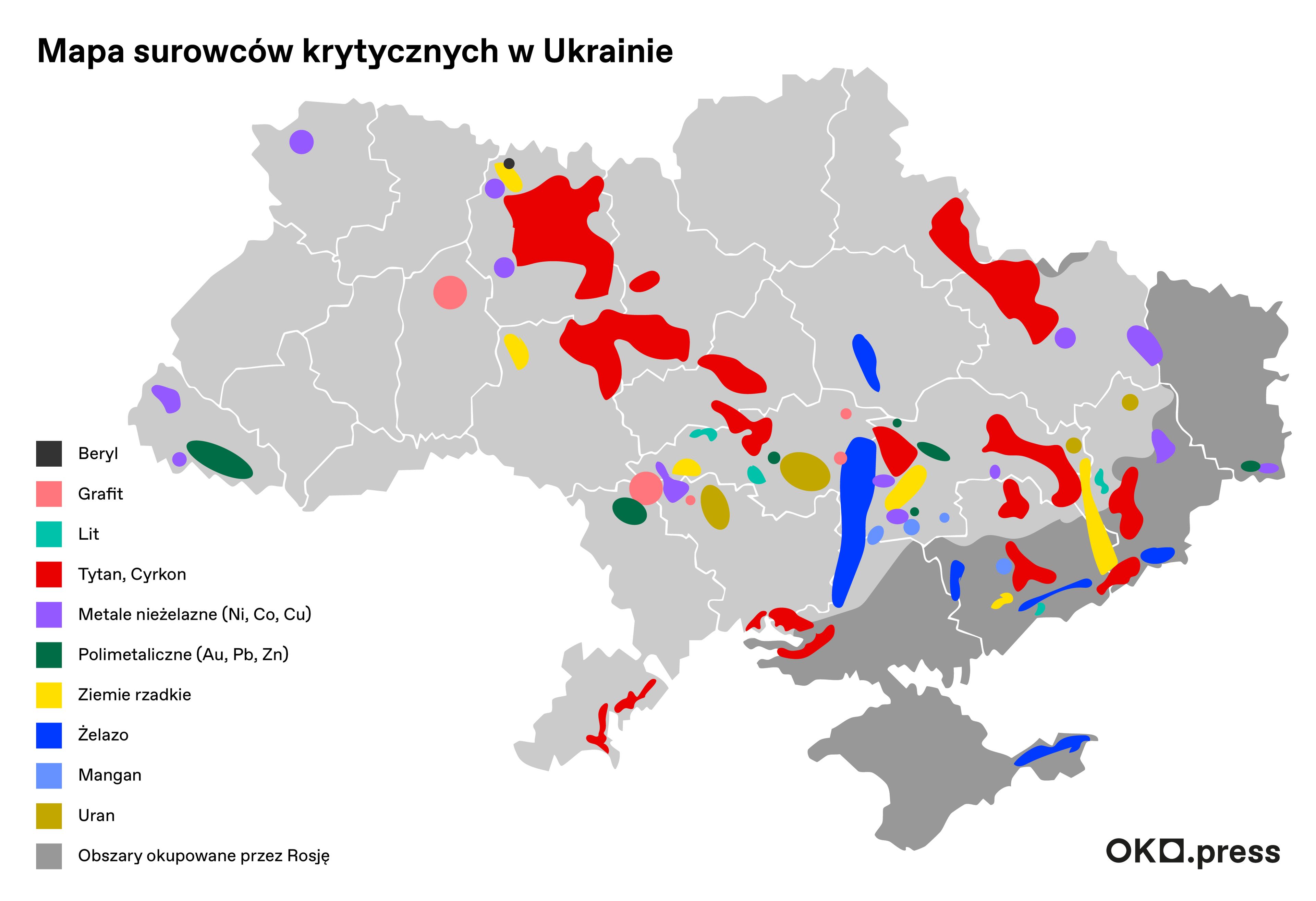 Mapa surowców Krytycznych Ukrainy
