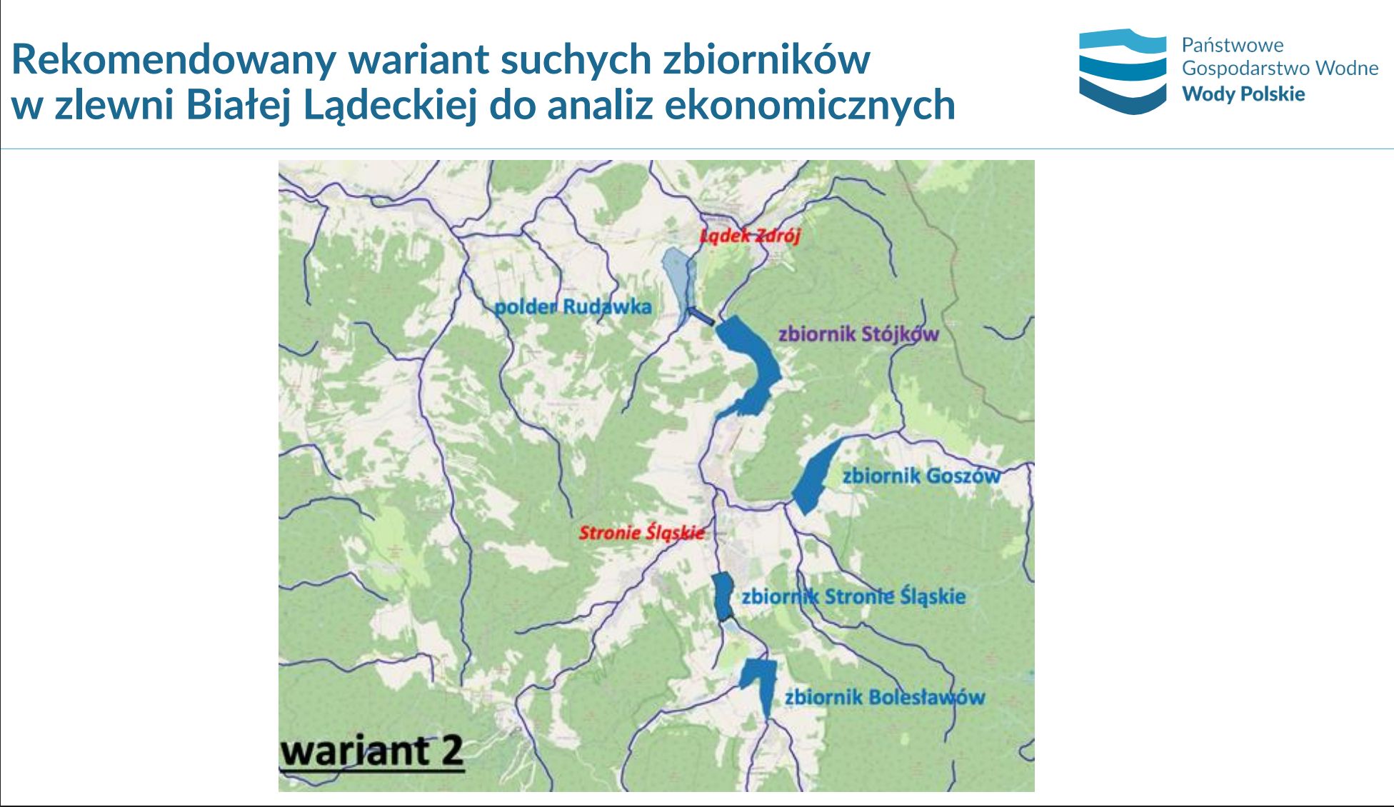 zrzut ekranu pokazuje lokalizacje zbiorników