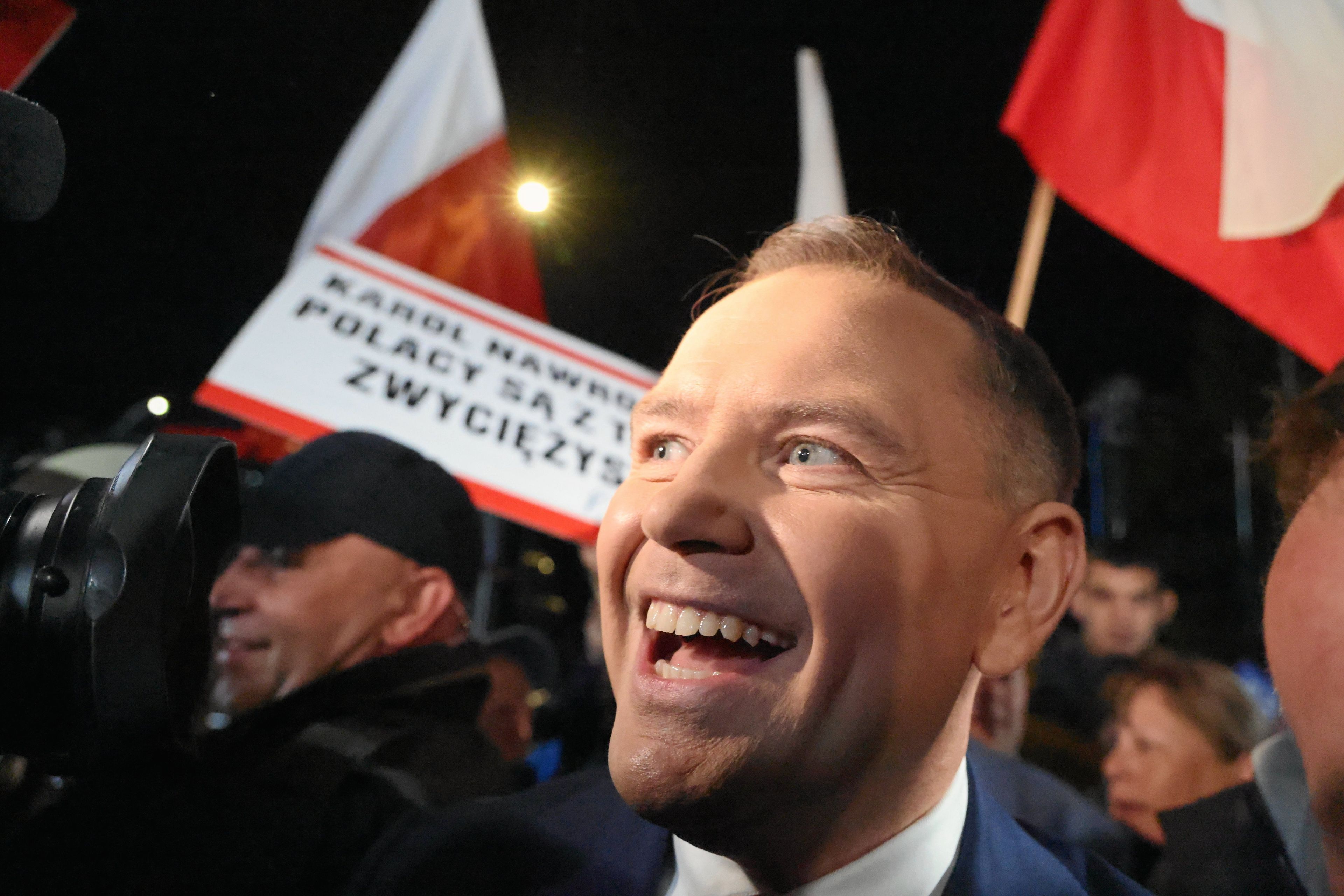 23.05.2025 Warszawa . ul . Samochodowa . Spoleczny Kandydat na prezydenta RP popierany przez PiS Karol Nawrocki po debacie prezydenckiej w ktorej starl sie z Rafalem Trzaskowskim
Fot. Robert Kowalewski / Agencja Wyborcza.pl