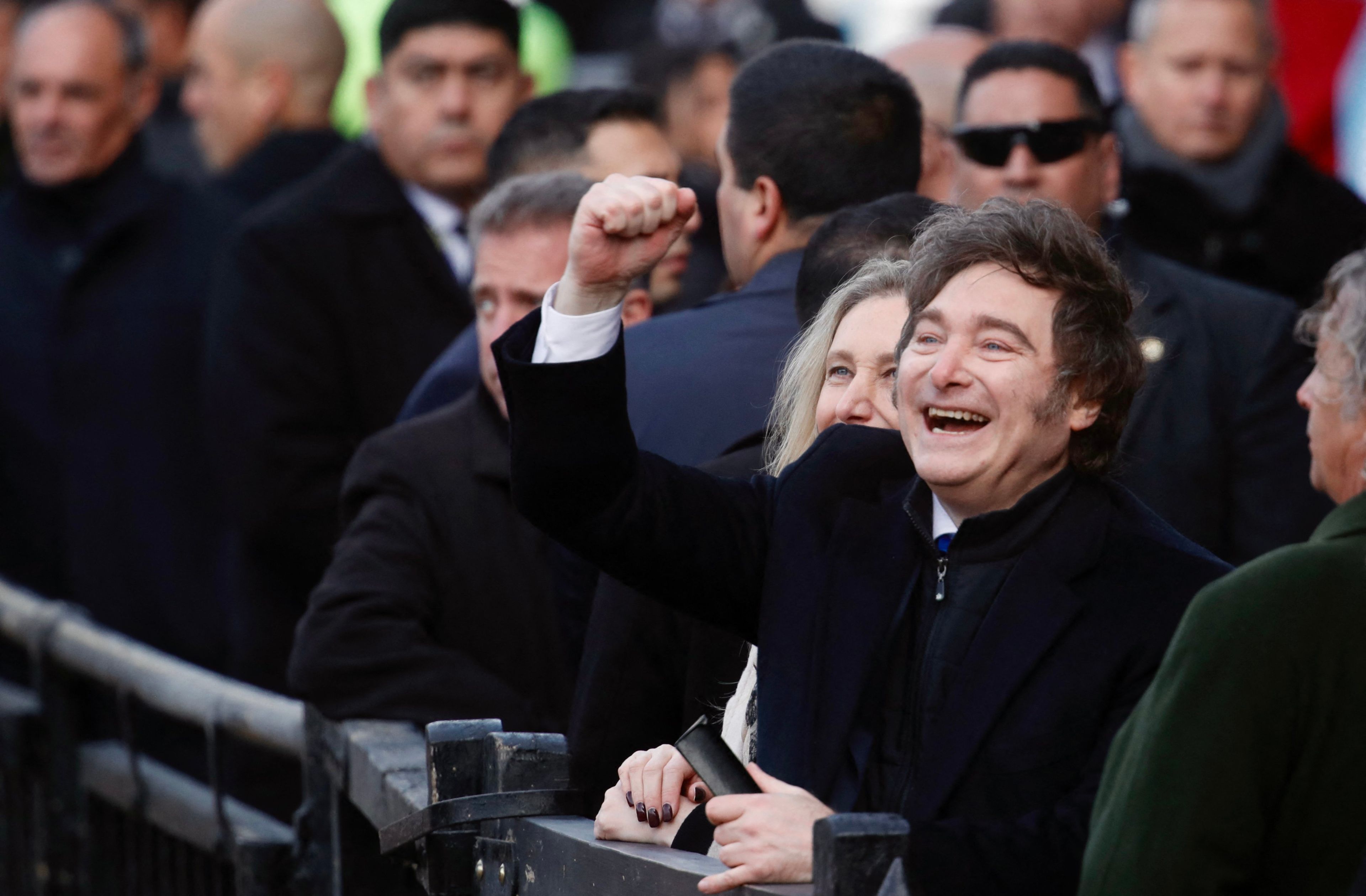 Argentina's President Javier Milei gestures during the Argentine Rural Society's expo in Buenos Aires on July 26, 2025. (Photo by AFP)