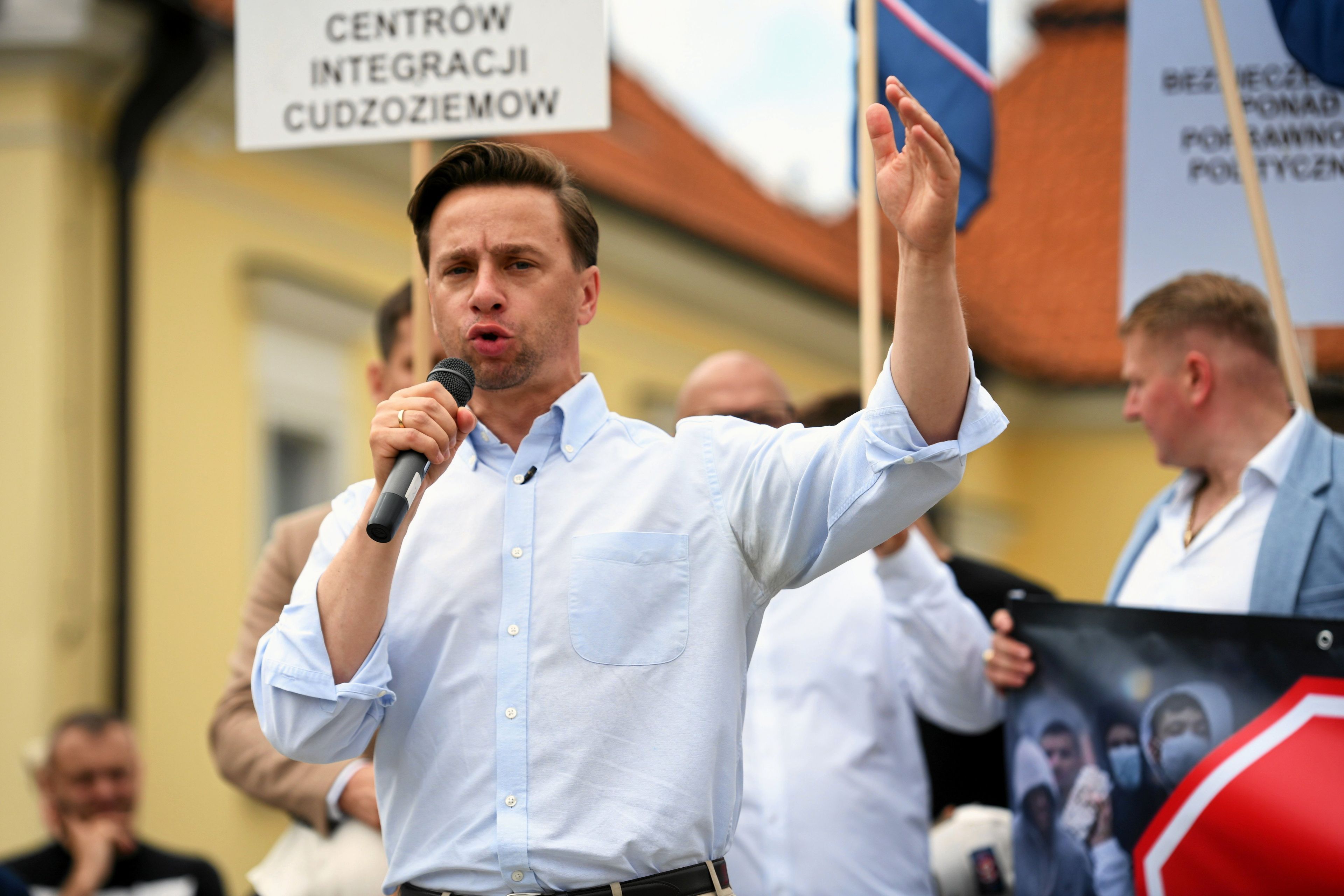Bialystok . Protest antyimigracyjny