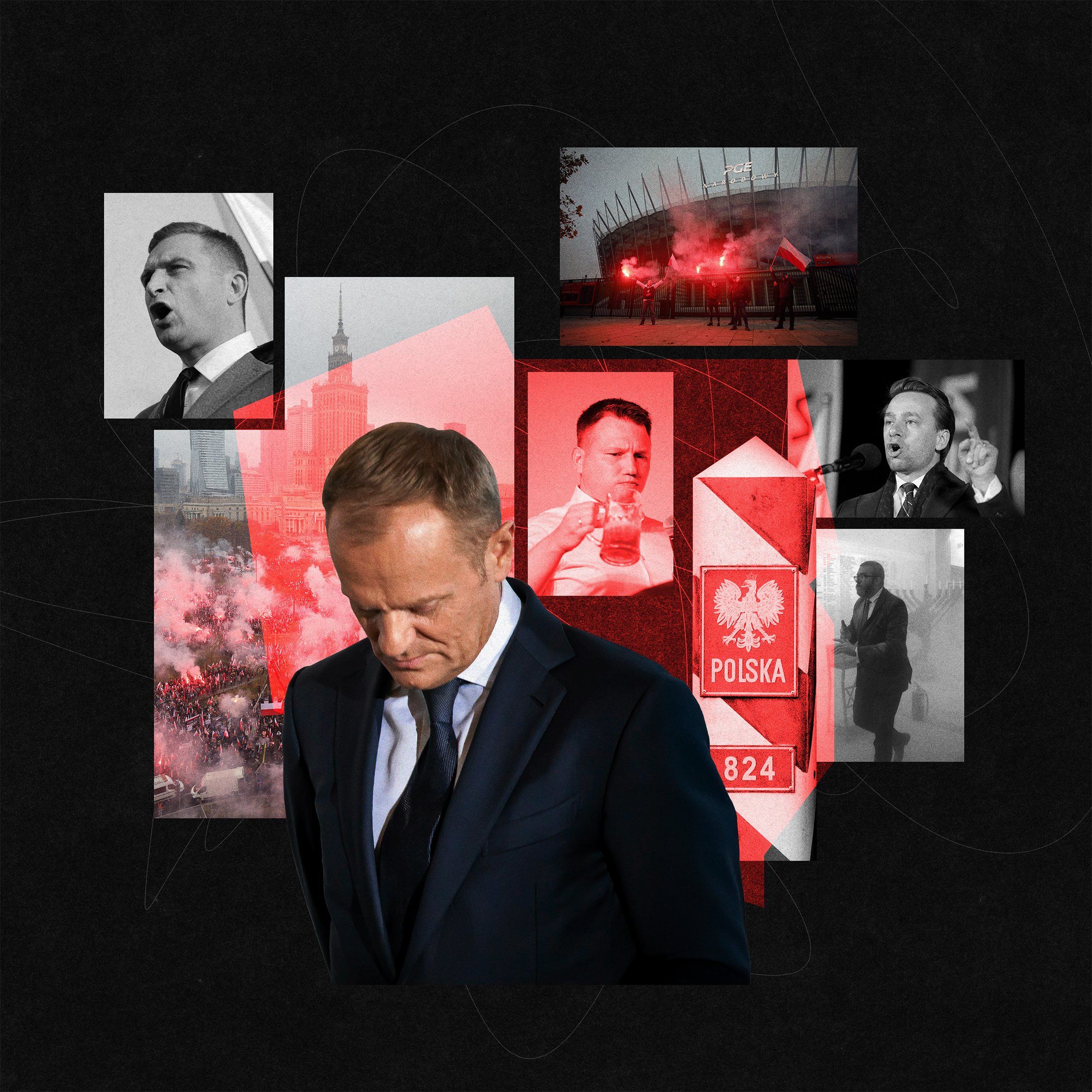 Kolaż przedstawiający polskich polityków.