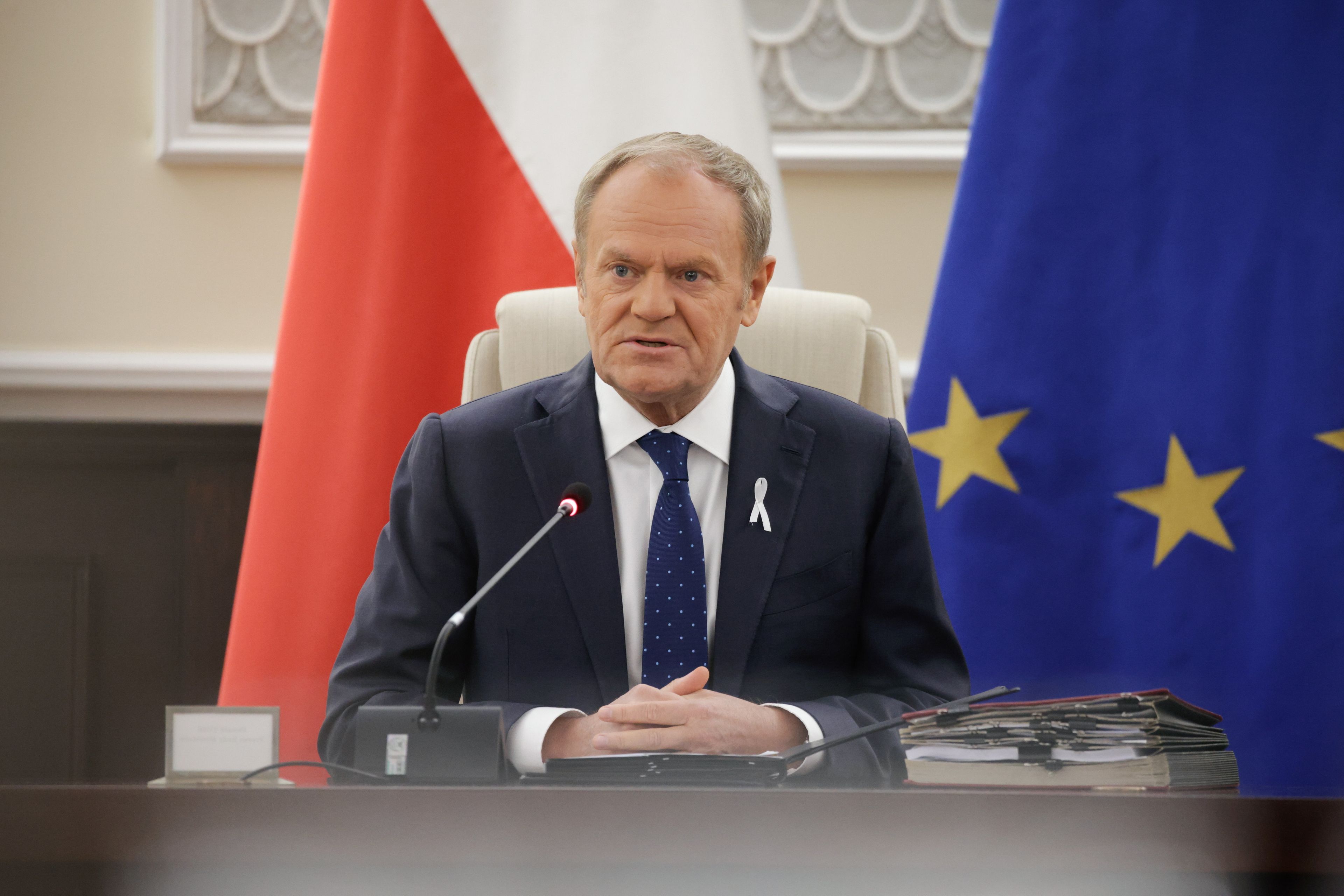 Premier Donald Tusk podczas posiedzenia rządu