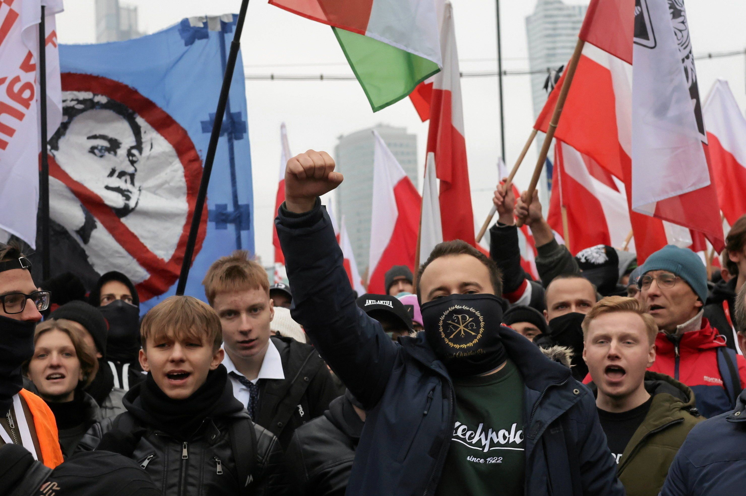11.11.2024  Warszawa . Marsz Niepodleglosci pod haslem " Wielkiej Polski moc to my " .
Fot . Kuba Atys / Agencja Wyborcza.pl