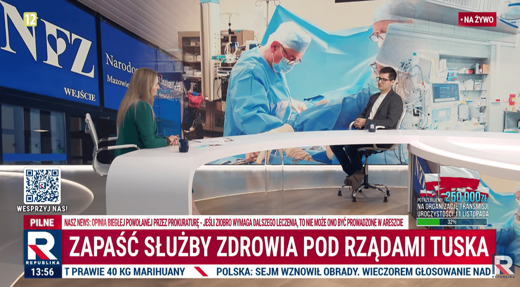 Pasek Telewizji Republika: Zapaść służby zdrowia pod rządami Tuska