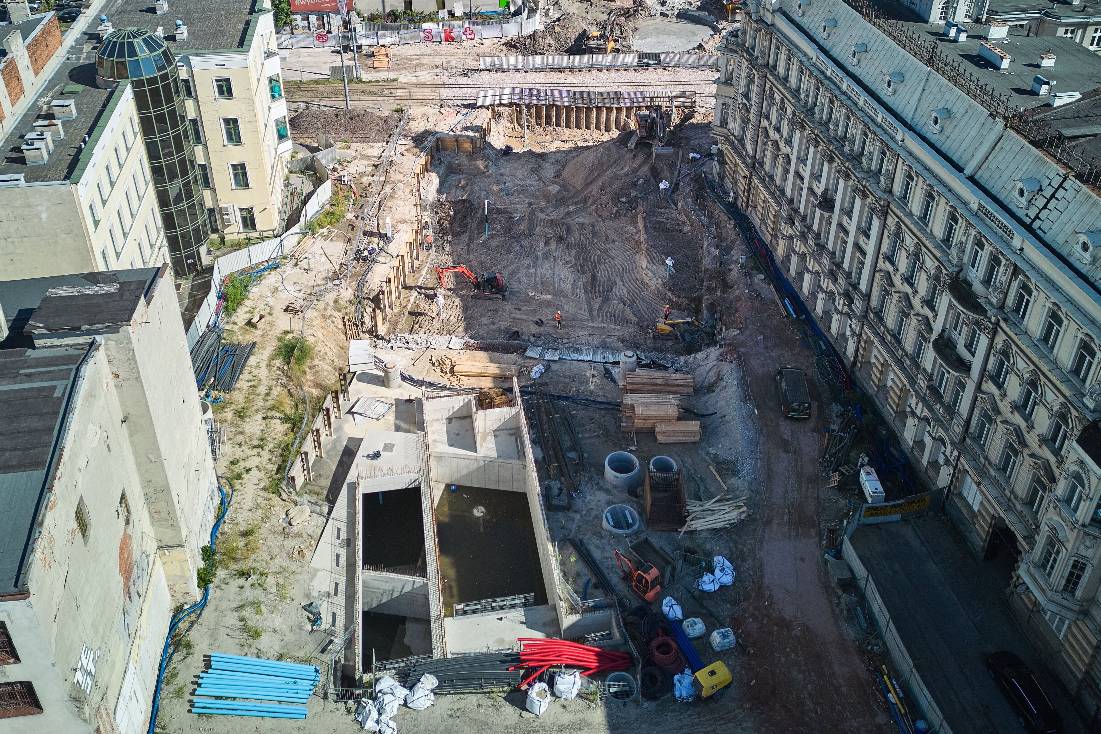 Budowa tunelu średnicowego w Łodzi, jesień 2024.