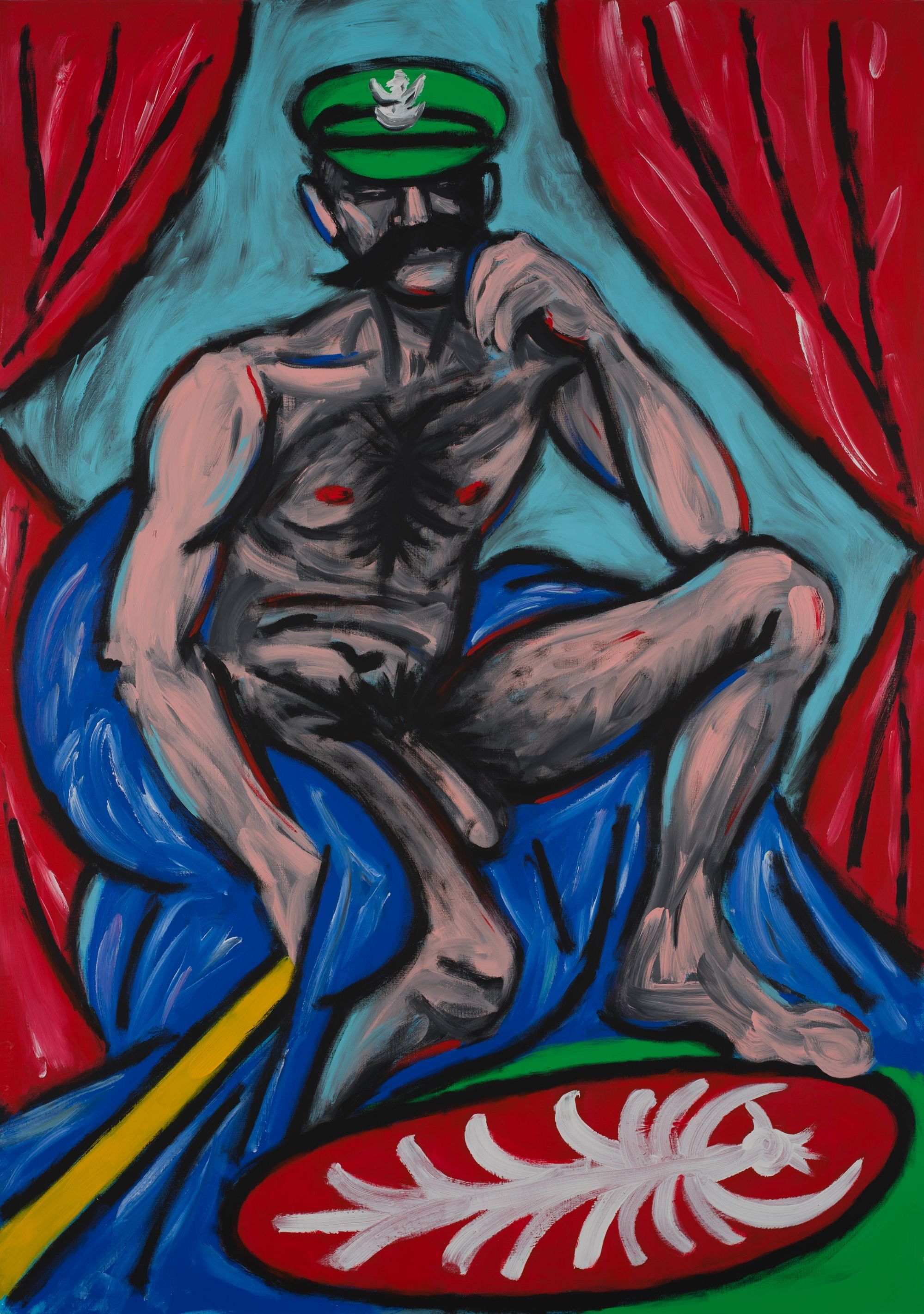 Karol Radziszewski, Odpoczywający Mars, 2022, akryl na płótnie, 170x120 cm, dzięki uprzejmości galerii BWA Warszawa