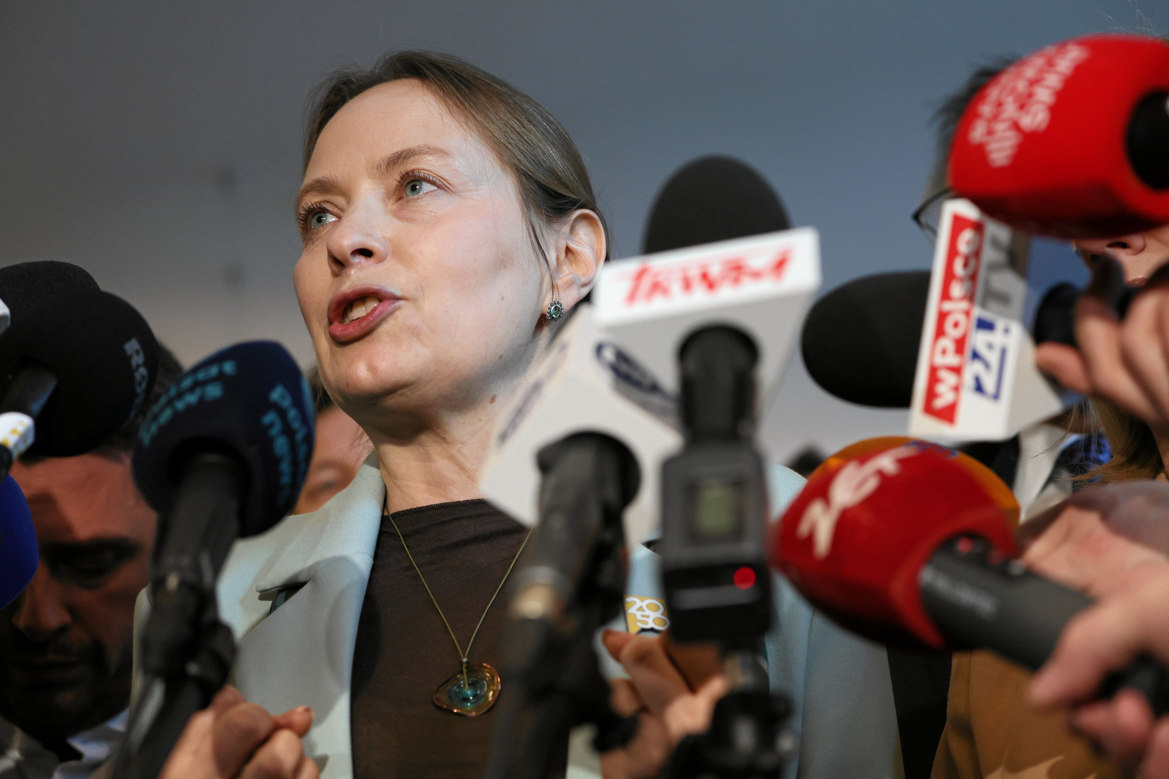 02.02.2026 Warszawa , ulica Wiejska 12A, Kawiarnia Czytelnik . Nowa przewodniczaca Polski 2050 Katarzyna Pelczynska - Nalecz podczas konferencji prasowej .
Fot. Slawomir Kaminski / Agencja Wyborcza.pl