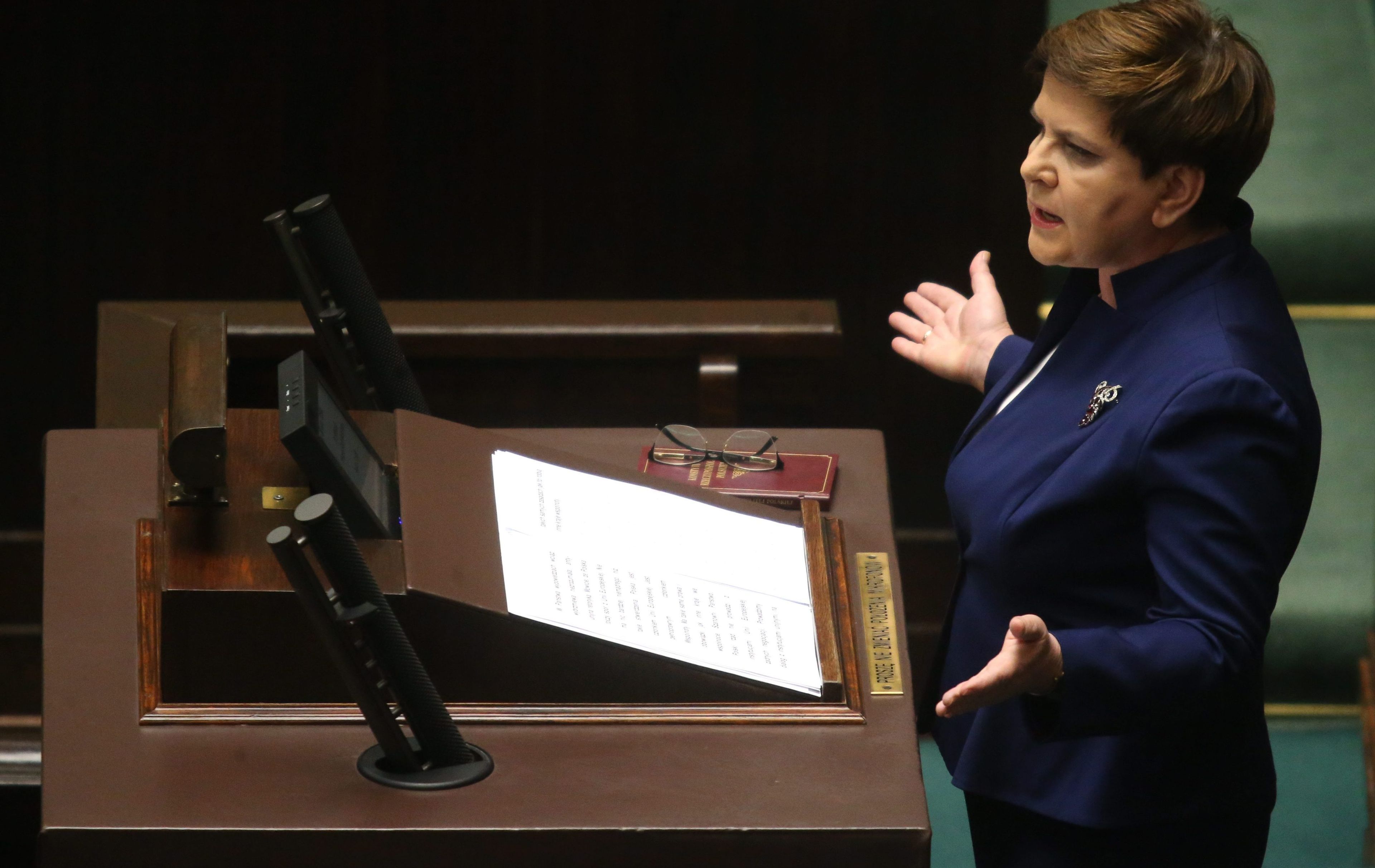 20.05.2016  Warszawa , Sejm . Premier Beata Szydlo przedstawia informacje rzadu ws. komunikatu Komisji Europejskiej dotyczacego sytuacji w Polsce
Fot. Kuba Atys / Agencja Gazeta