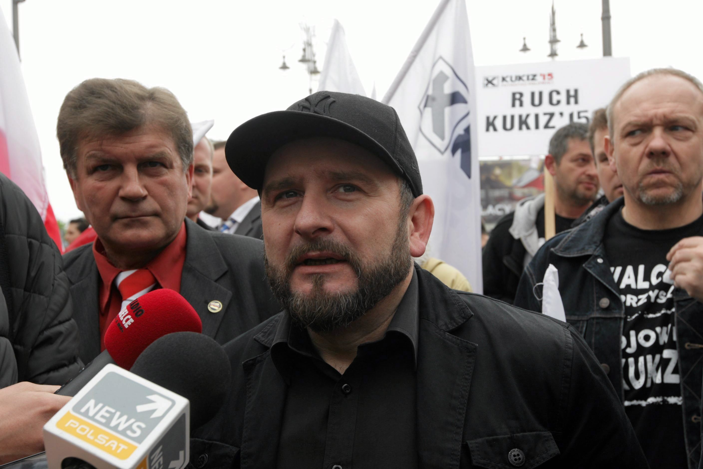03.05.2016 Kielce . Piotr Liroy - Marzec podczas marszu po nowa konstytucje zorganizowanego przez partie Kukiz 15 .
Fot. Pawel Malecki / Agencja Gazeta