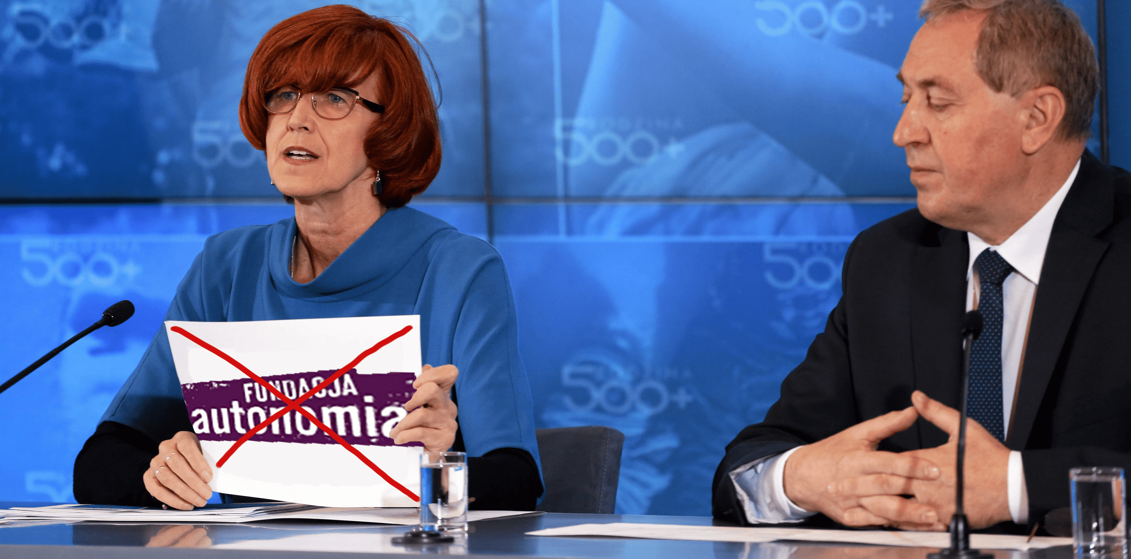 Grafika do artykułu Rafalska dyskryminuje fundację, która przeciwdziała dyskryminacji. Zrywa umowę, każe oddać dotację