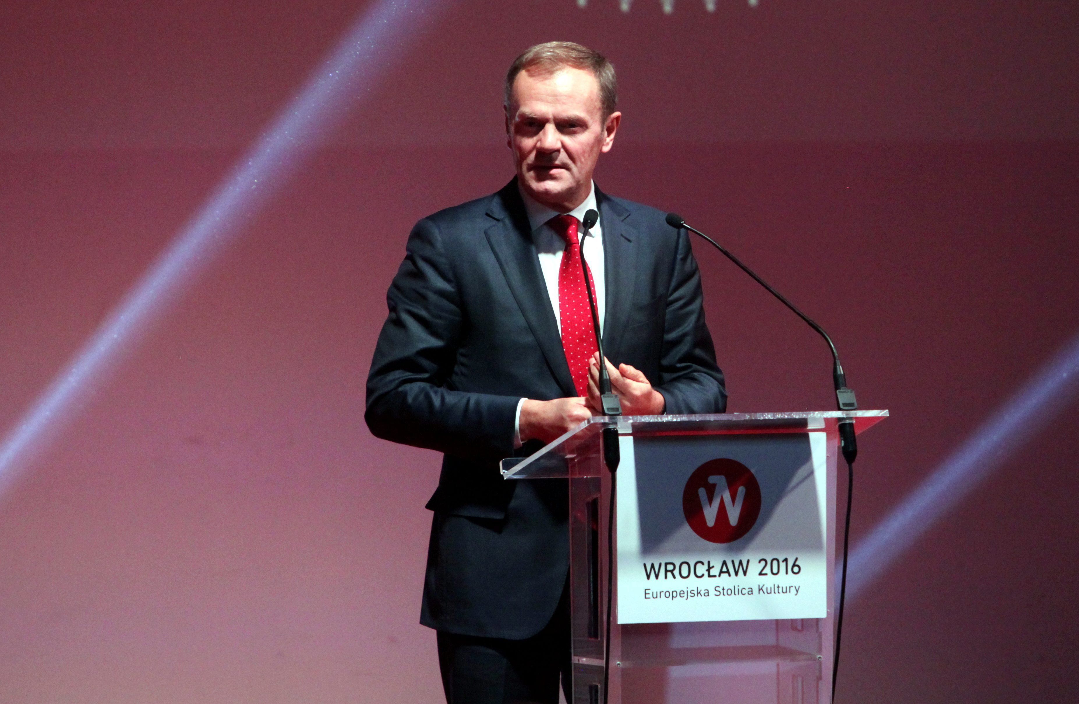 17.12.2016 Wroclaw . Ceremonia zamkniecia Europejskiej Stolicy Kultury z udzialem Donalda Tuska . Donald Tusk .
Fot. Mieczyslaw Michalak / Agencja Gazeta