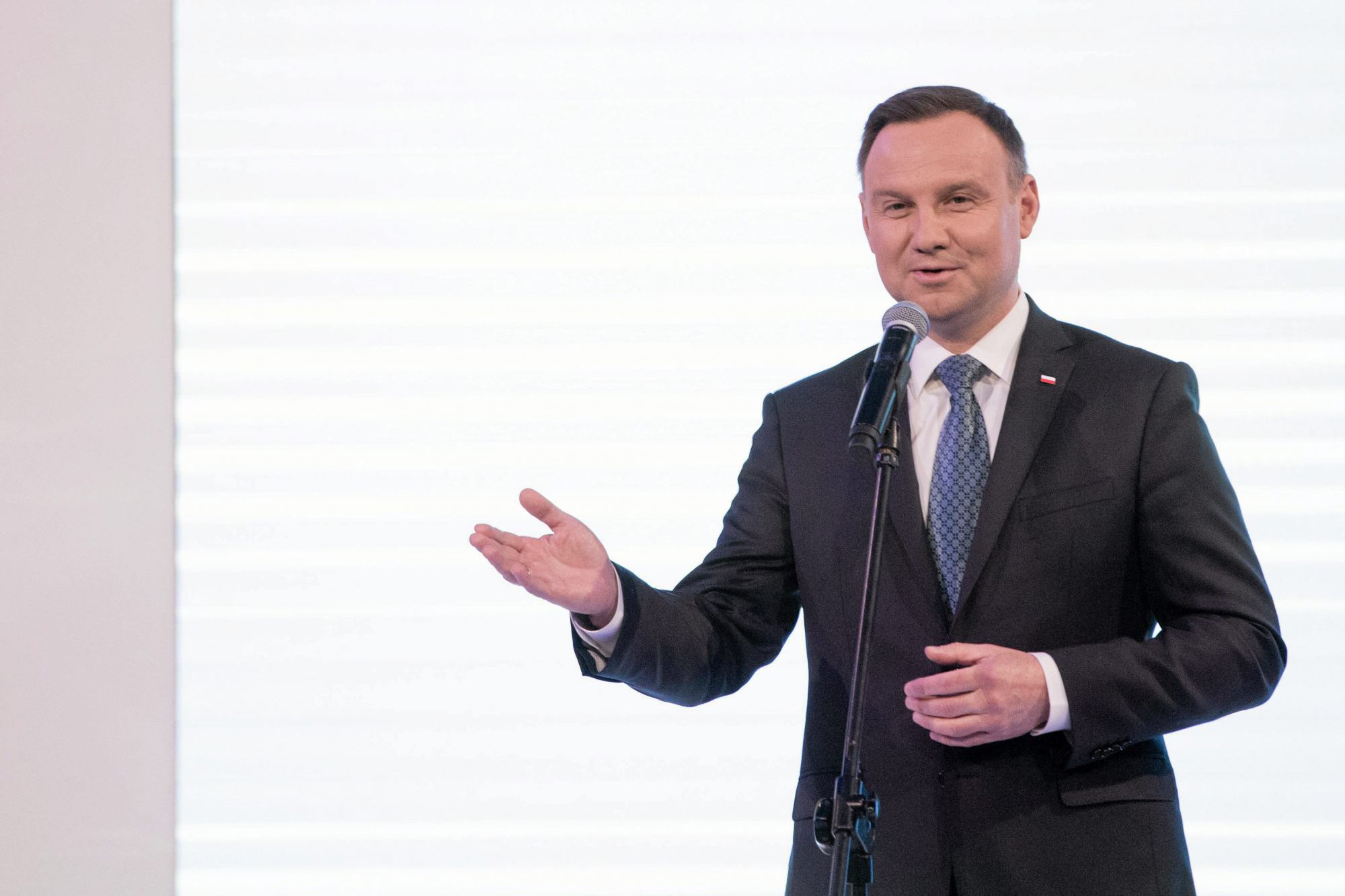 24.05.2017 Warszawa , Plac Bankowy 1 . Prezydent Andrzej Duda podczas uroczystej gali z okazji 200 lecia Gieldy Papierow Wartosciowych .
Fot. Adam Stepien / Agencja Gazeta
