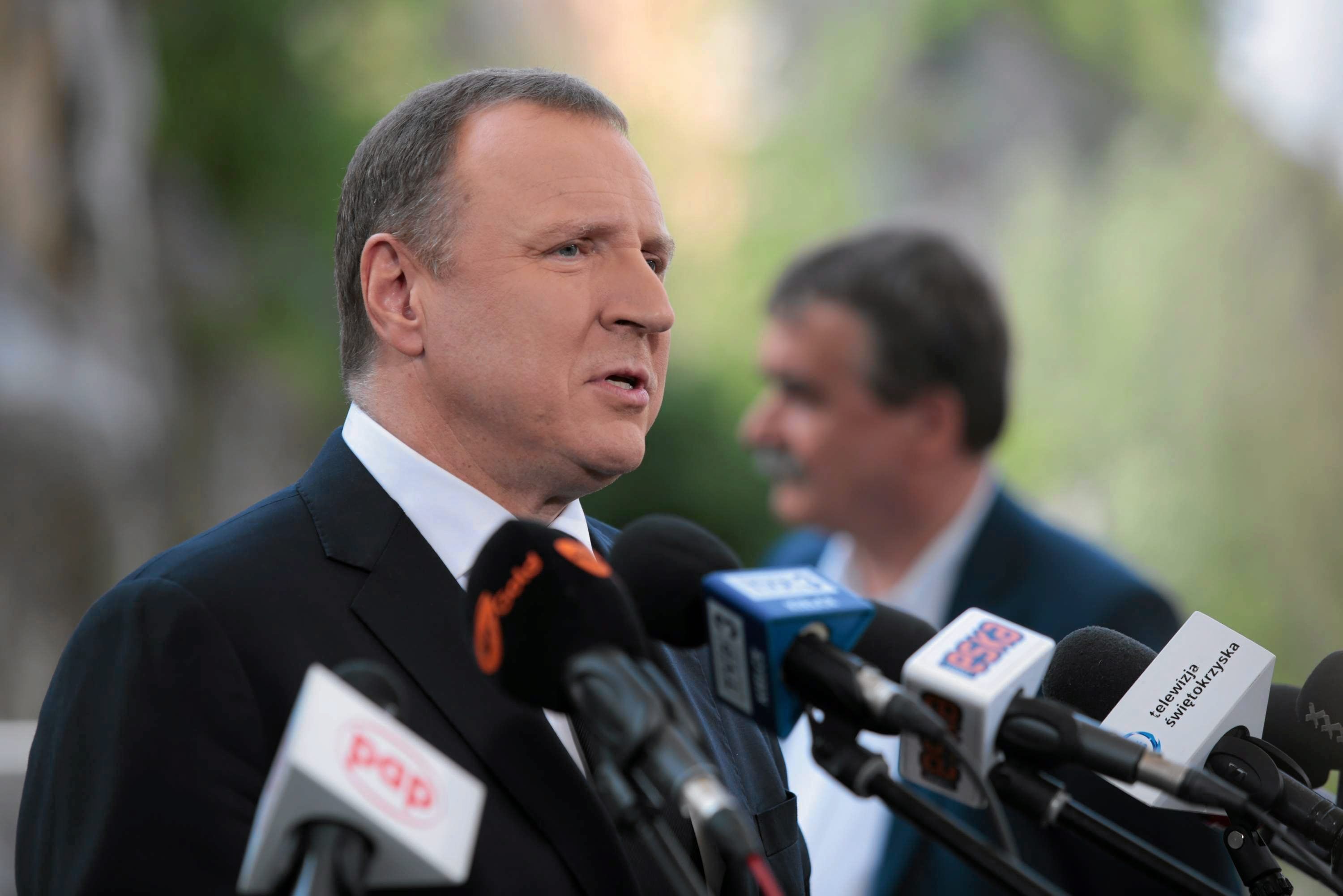 30.05.2017 Kielce . Prezes TVP Jacek Kurski (l) i prezydent Kielc Wojciech Lubawski (p) podczas konferencji prasowej dotyczacej festiwalu na Kadzielni .
Fot. Pawel Malecki / Agencja Gazeta