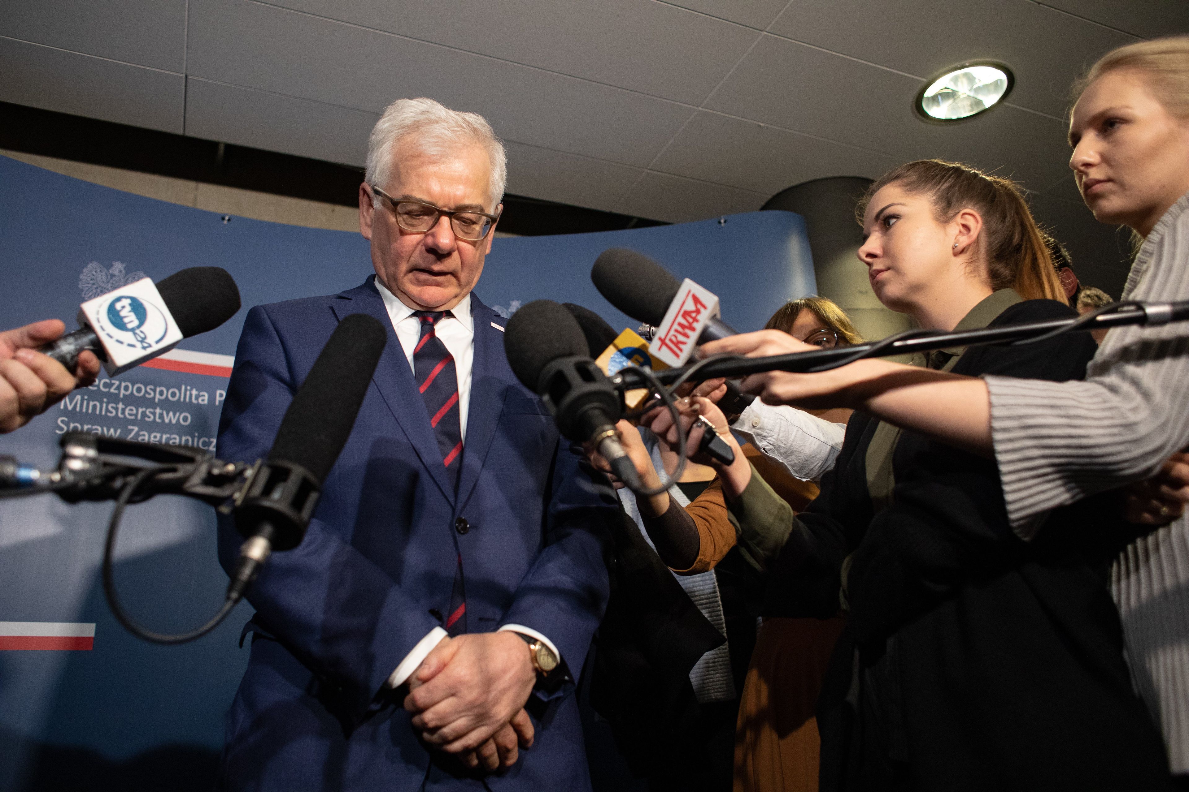 29.10.2018 Warszawa . Biblioteka Uniwersytetu Warszawskiego . Minister spraw zagranicznych Jacek Czaputowicz podczas debaty na temat przyszlosci Unii Europejskiej . 
Fot. Dawid Zuchowicz / Agencja Gazeta