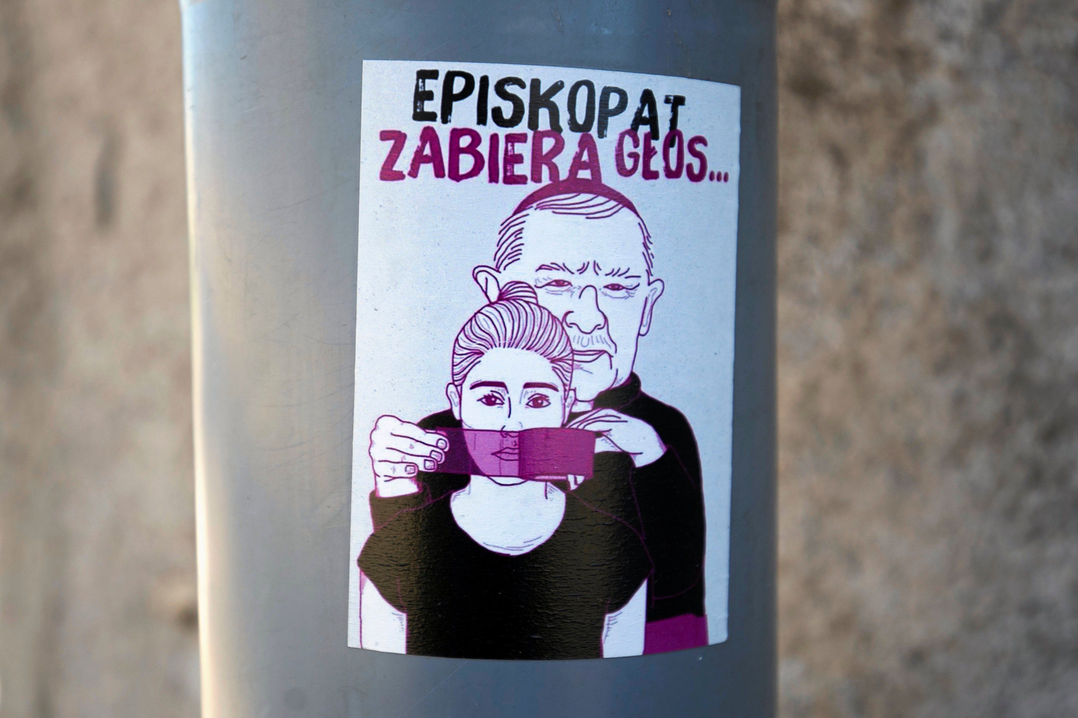 07.08.2018 Krakow , ul. Lubicz . Vlepka " Episkopat Zabiera Glos "
Fot. Jakub Wlodek / Agencja Gazeta