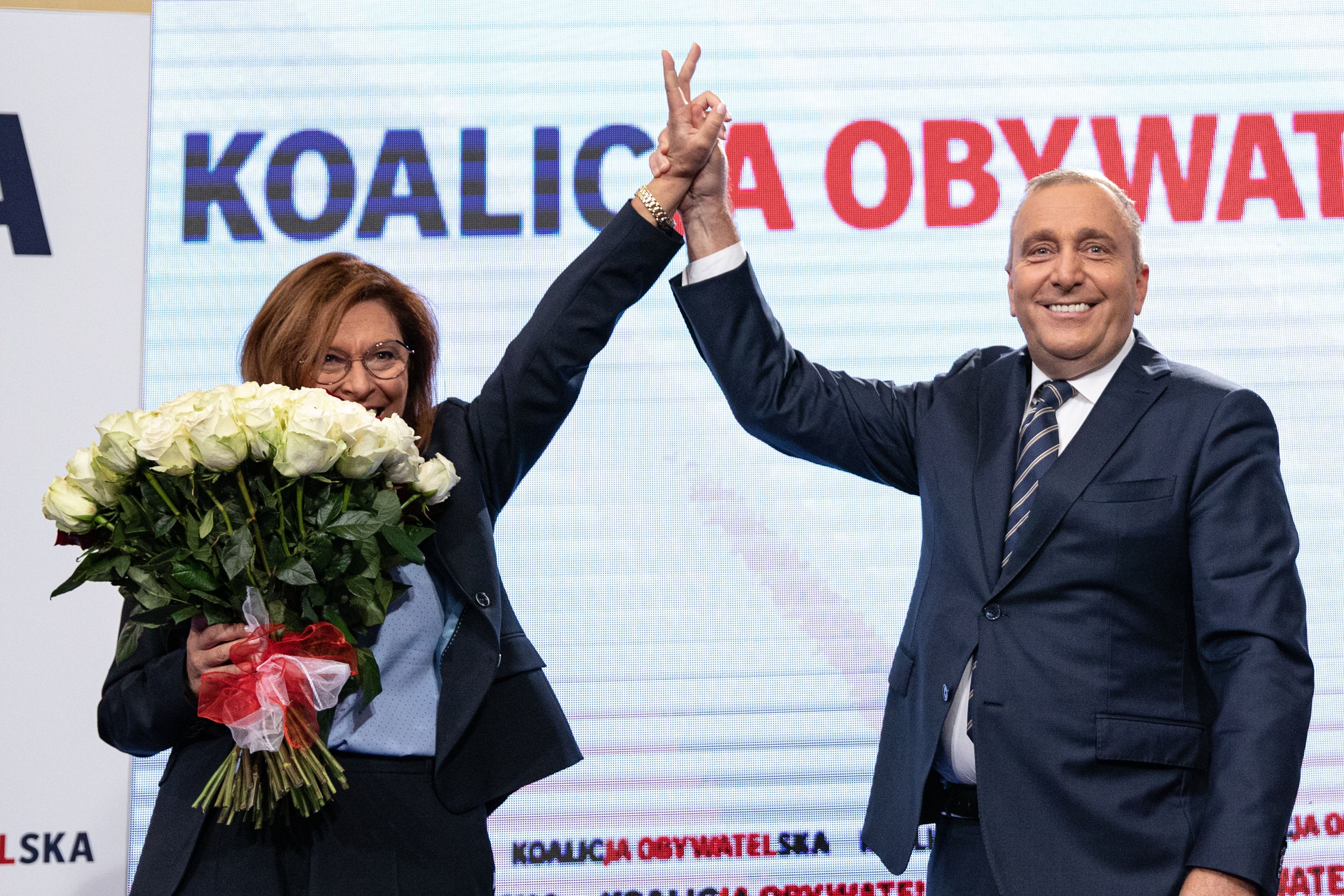 03.08.2019 Warszawa , Restauracja AleGloria . Start kampanii Koalicji Obywatelskiej . Nz Grzegorz Schetyna , Malgorzata Kidawa - Blonska . 
Fot. Dawid Zuchowicz / Agencja Gazeta