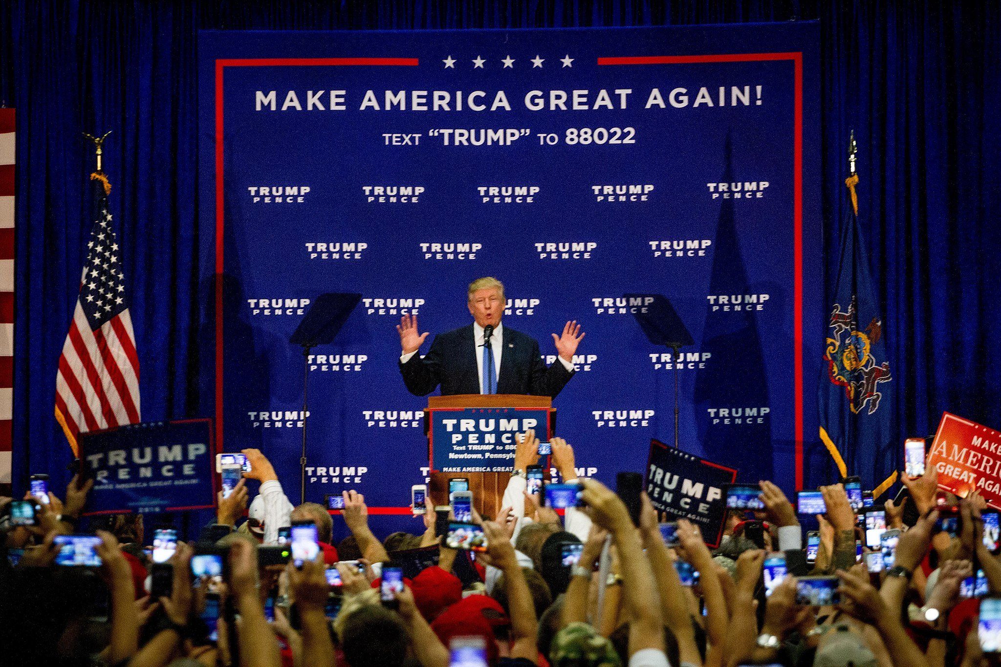Wybory w USA, Donald Trump na wiecu w