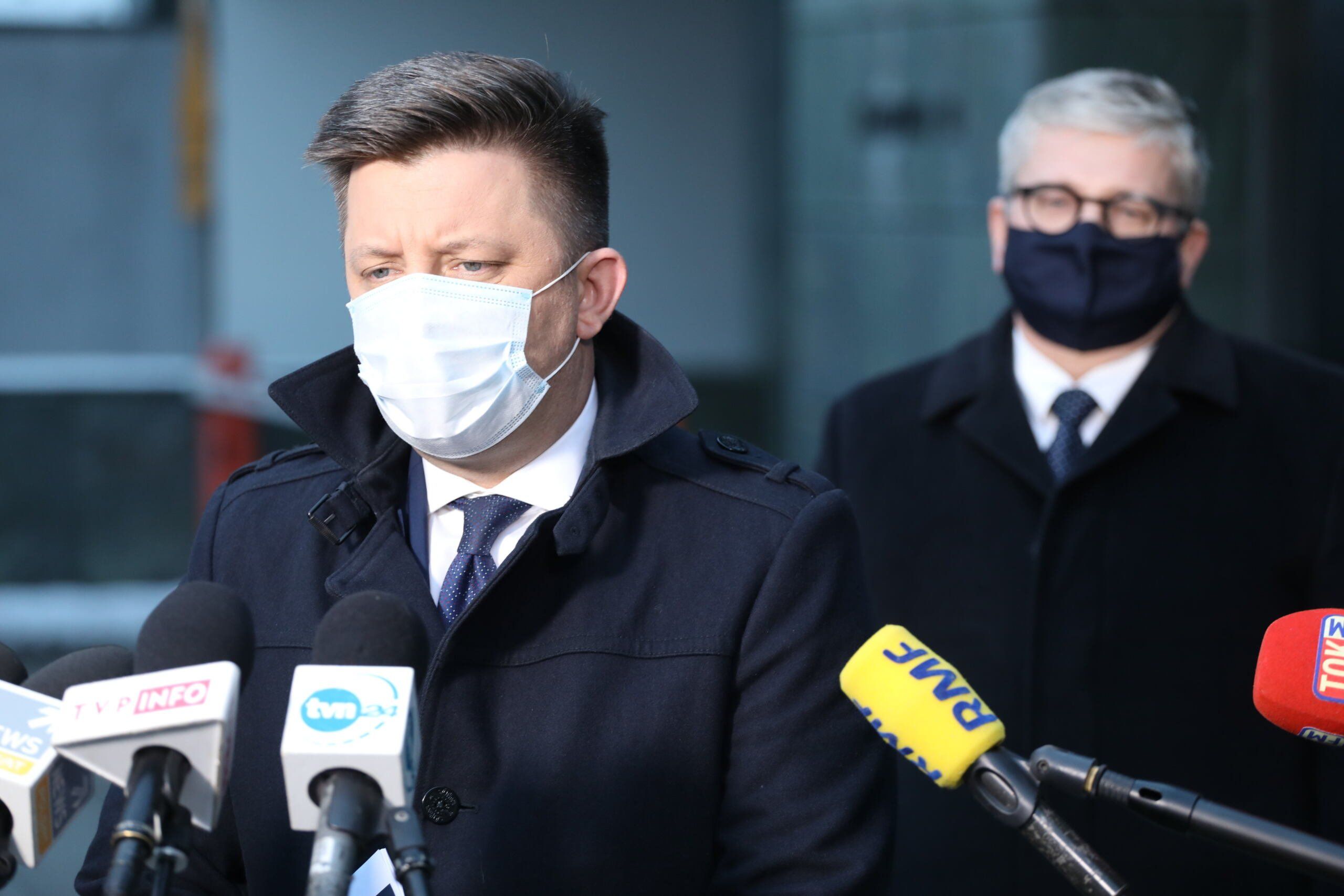 Michał Dworczyk na konferencji prasowej