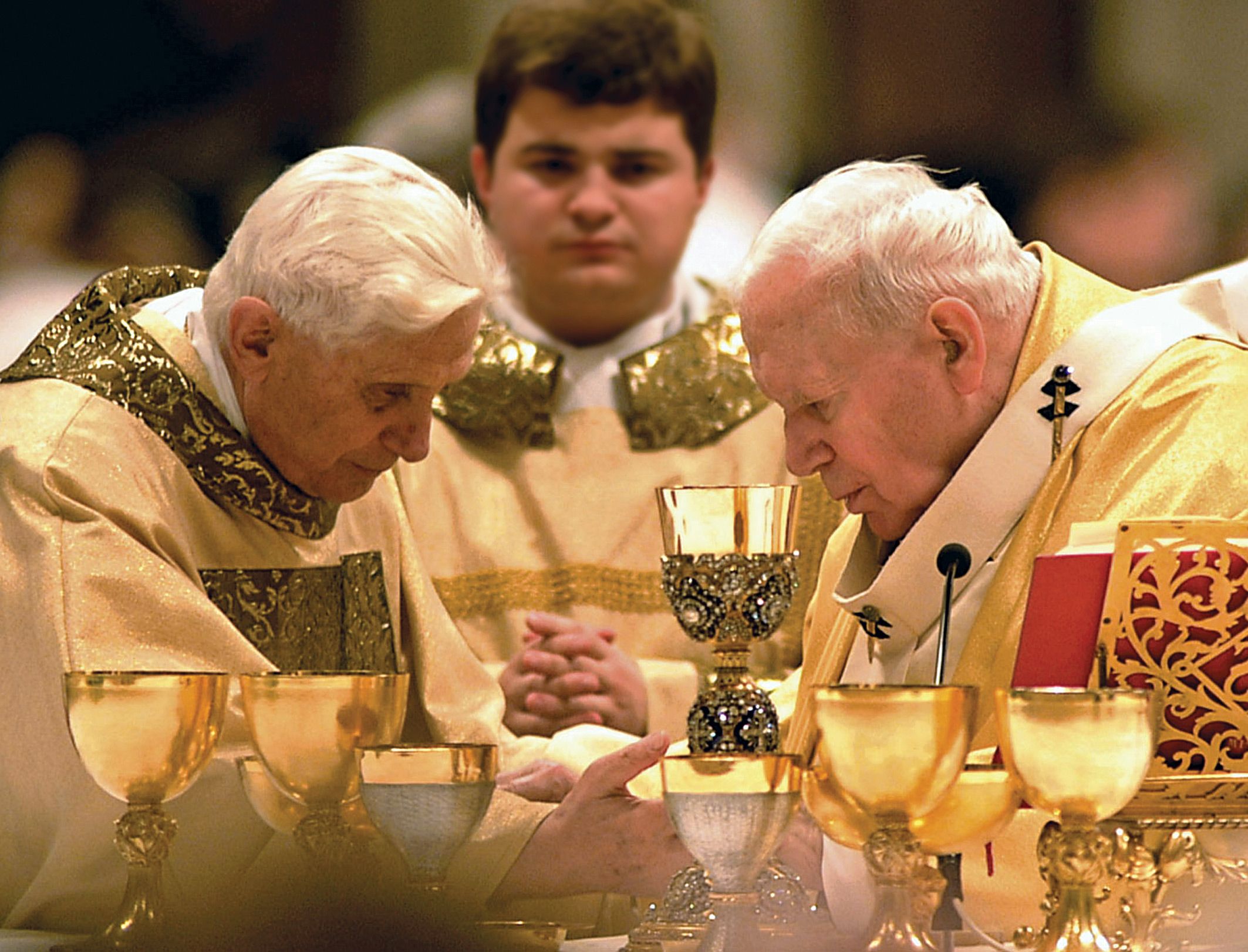 Benedykt XVI (Joseph Ratzinger) i Jan Paweł II