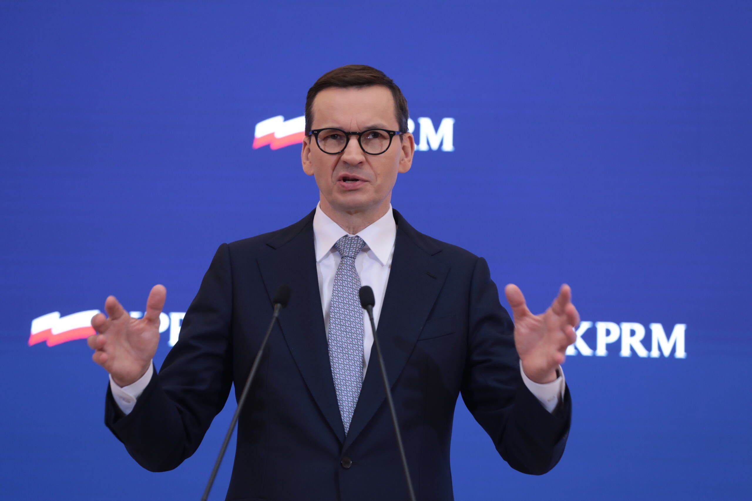 Warszawa Konferencja prasowa premiera Mateusza Morawieckiego .
