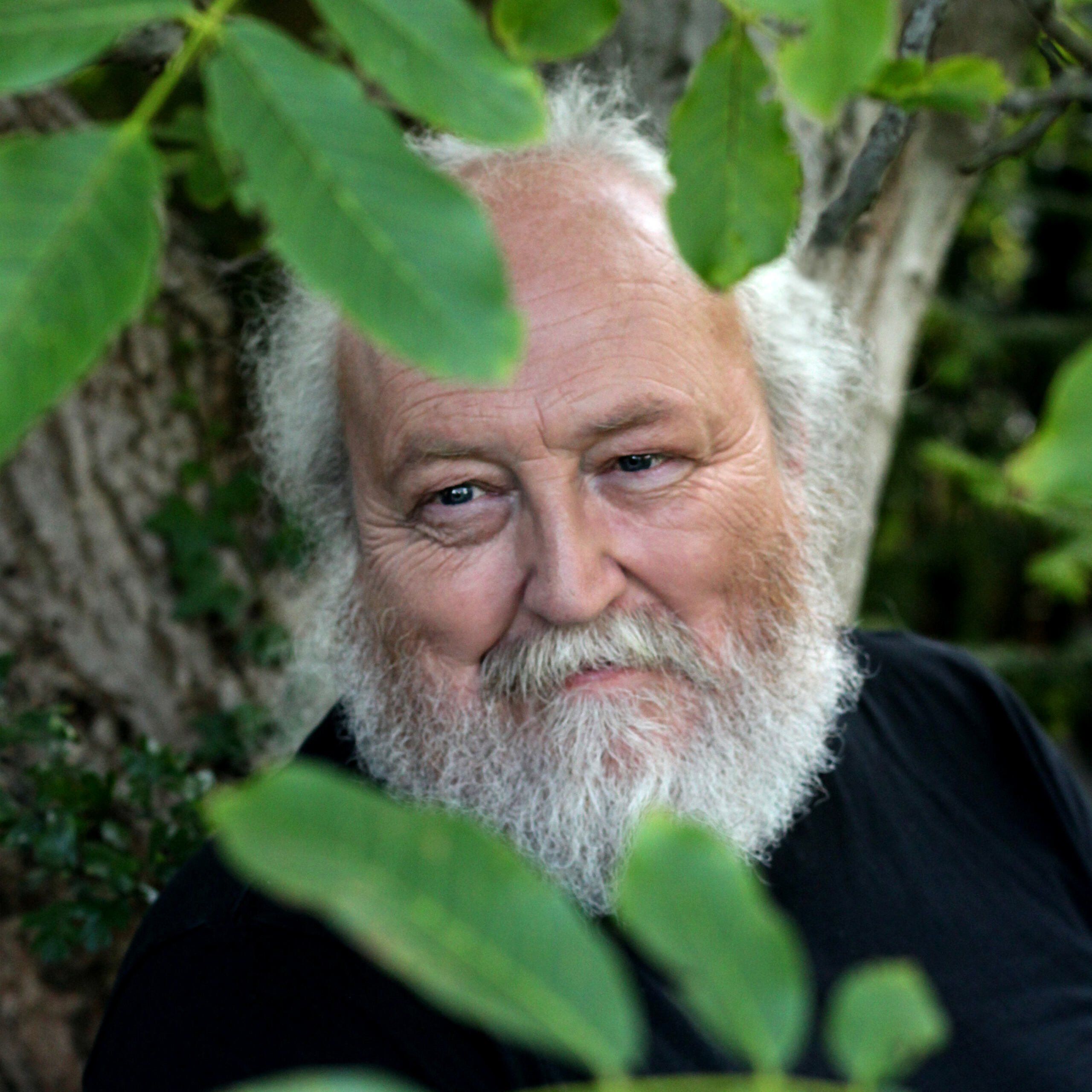 Portret mężczyzny z brodą i siwymi włosami