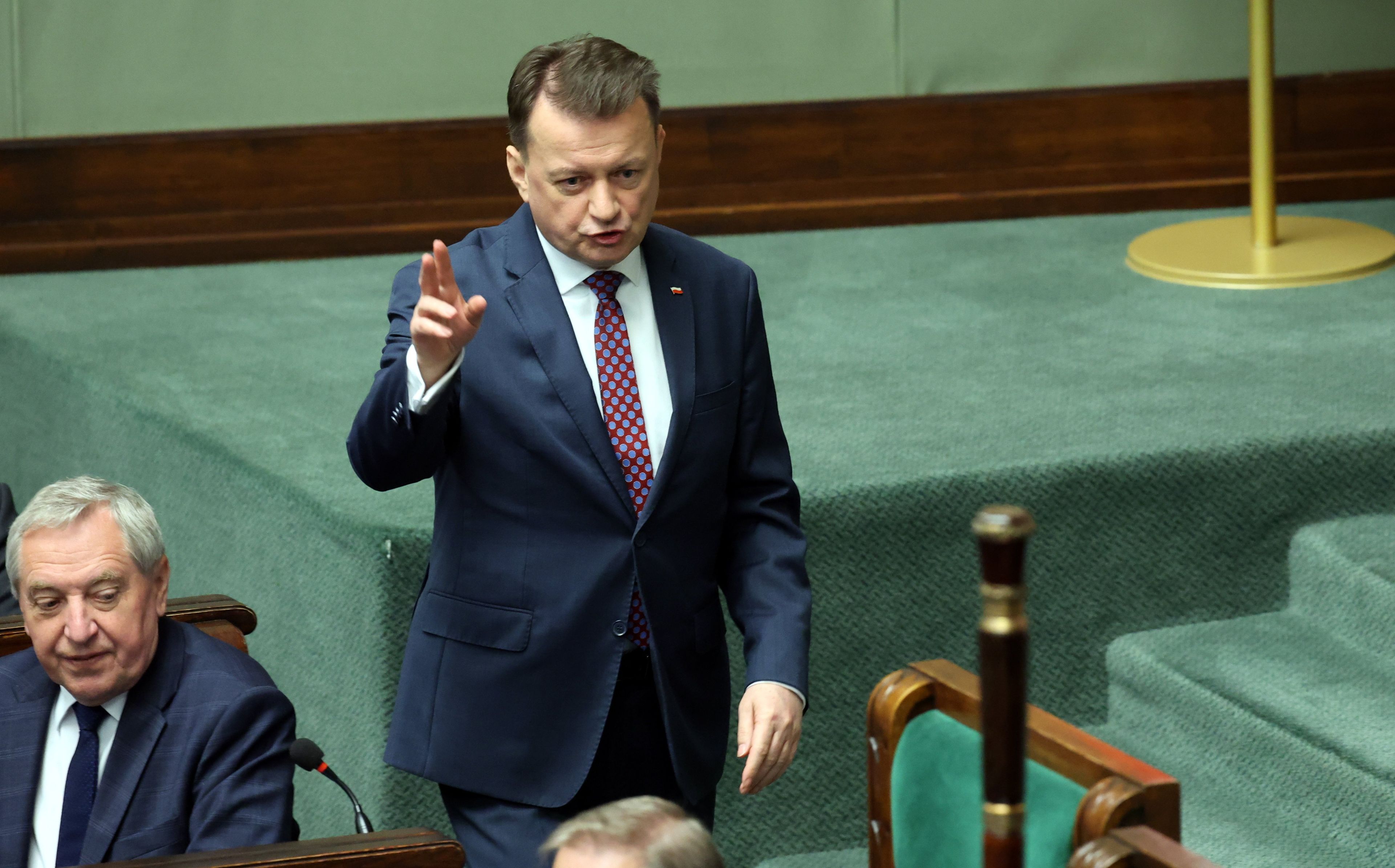 24.05.2023 Warszawa , ul. Wiejska , Sejm . Minister obrony w rzadzie Pis Mariusz Blaszczak podczas obrad plenarnych , 76. posiedzenie Sejmu IX kadencji . 
Fot. Kuba Atys / Agencja Wyborcza.pl