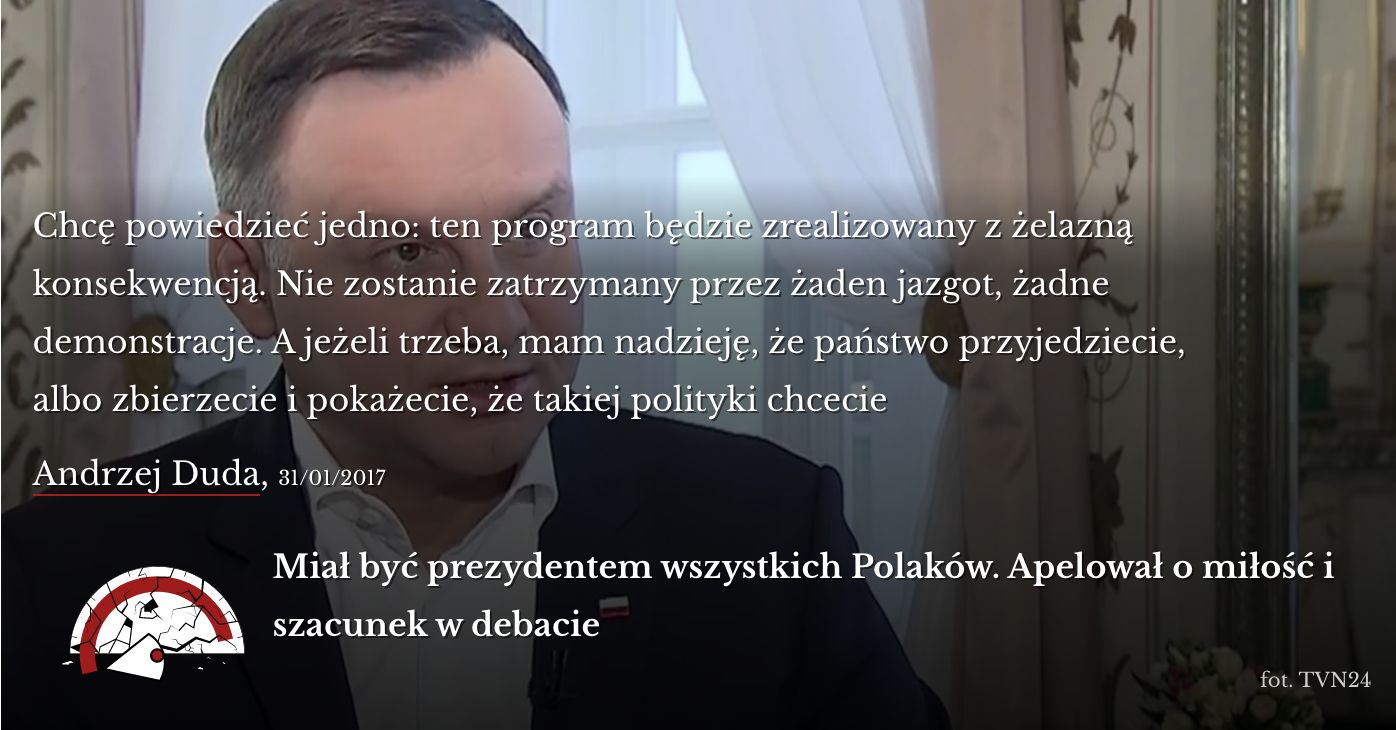 Duda: nie zatrzyma nas żaden jazgot